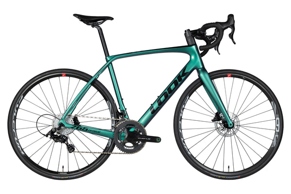 Vue du côté de la chaîne du Look 765 Optimum Chameleon Campagnolo Chorus Green Blue