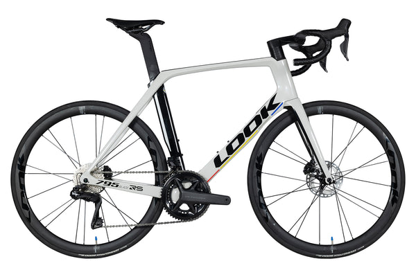 Vue du côté de la chaîne du Look 795 Blade RS Proteam Ultegra Di2 White Glossy