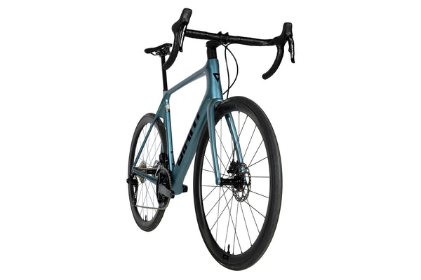 Vue diagonale du Giant TCR Advanced Pro Disc 1 Di2 Aged Denim