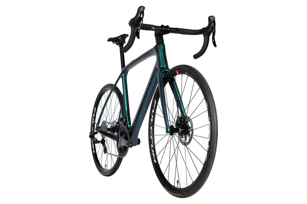 Vue diagonale du Look 765 Optimum Chameleon Campagnolo Chorus Green Blue