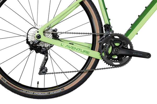 Groupe Shimano GRX400 Shadow+ sur Adris L'Aventure GRX400 Vert Kaki